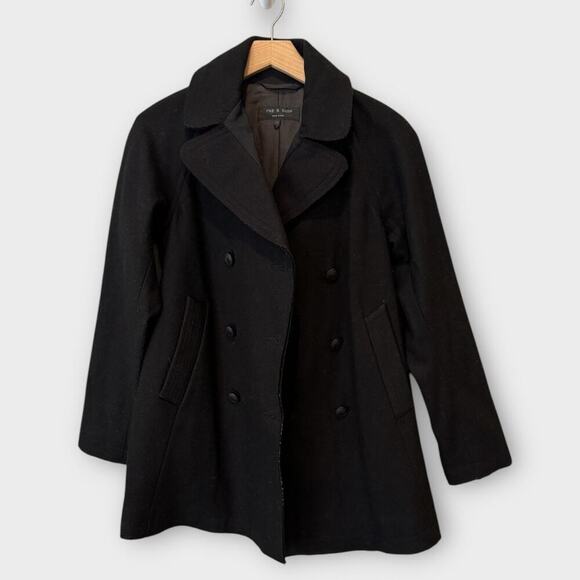 Rag & Bone Stanley Wide-Lapel Wool-Blend Peacoat Size XS - Picture 7 of 13
